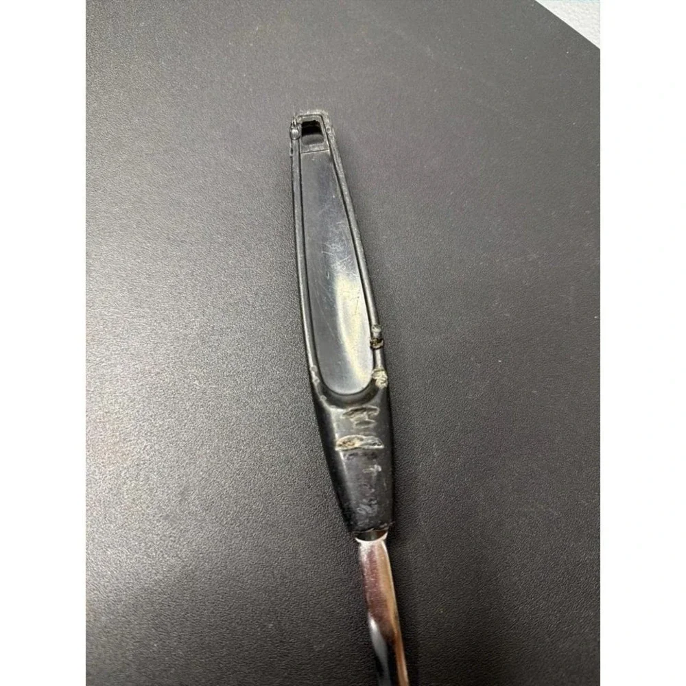 Vintage Foley USA Chrome‎ Plated Slotted Black Handled Spatula